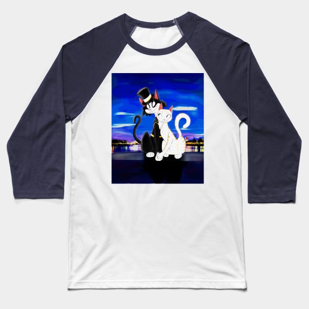 Victoria and Mr. Mistoffelees (CATS 2019) Baseball T-Shirt by madtownstudio3000